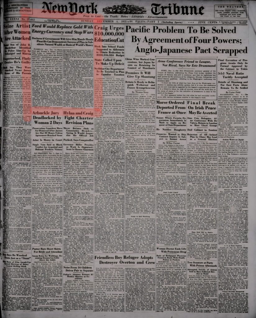 New York Tribune 1921